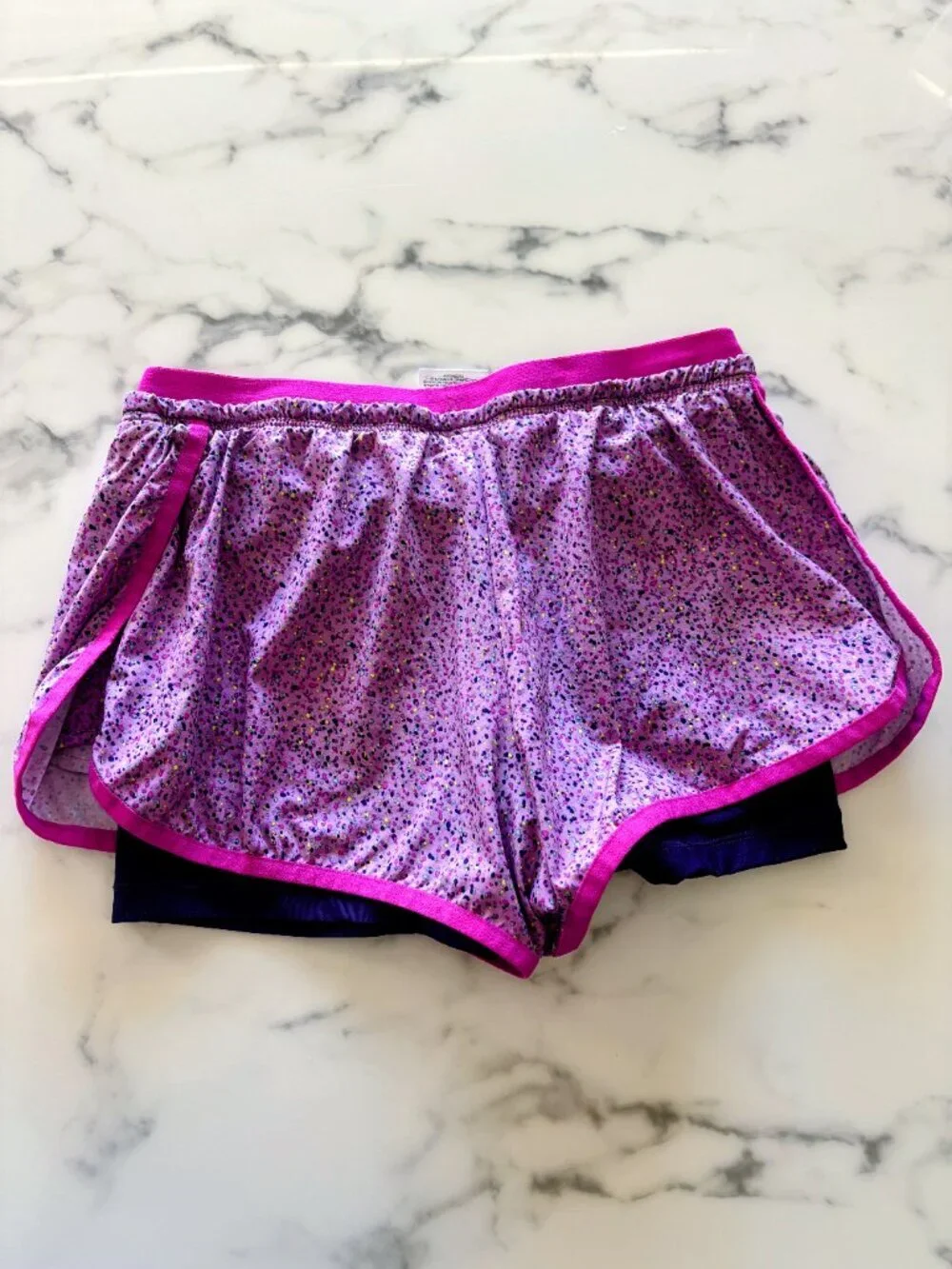 Nike Dri-Fit Running Shorts Women's Medium Purple Speckle Built-In Liner